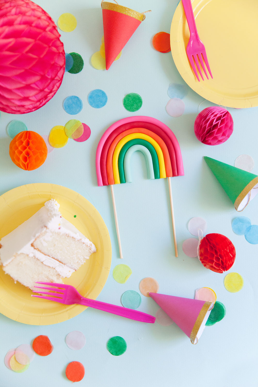 DIY RAINBOW CAKE TOPPER - Tell Love and Party