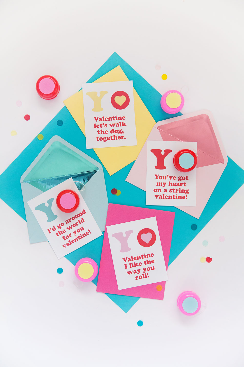 These clever and funny yo-yo valentines are the perfect non candy option his Holiday