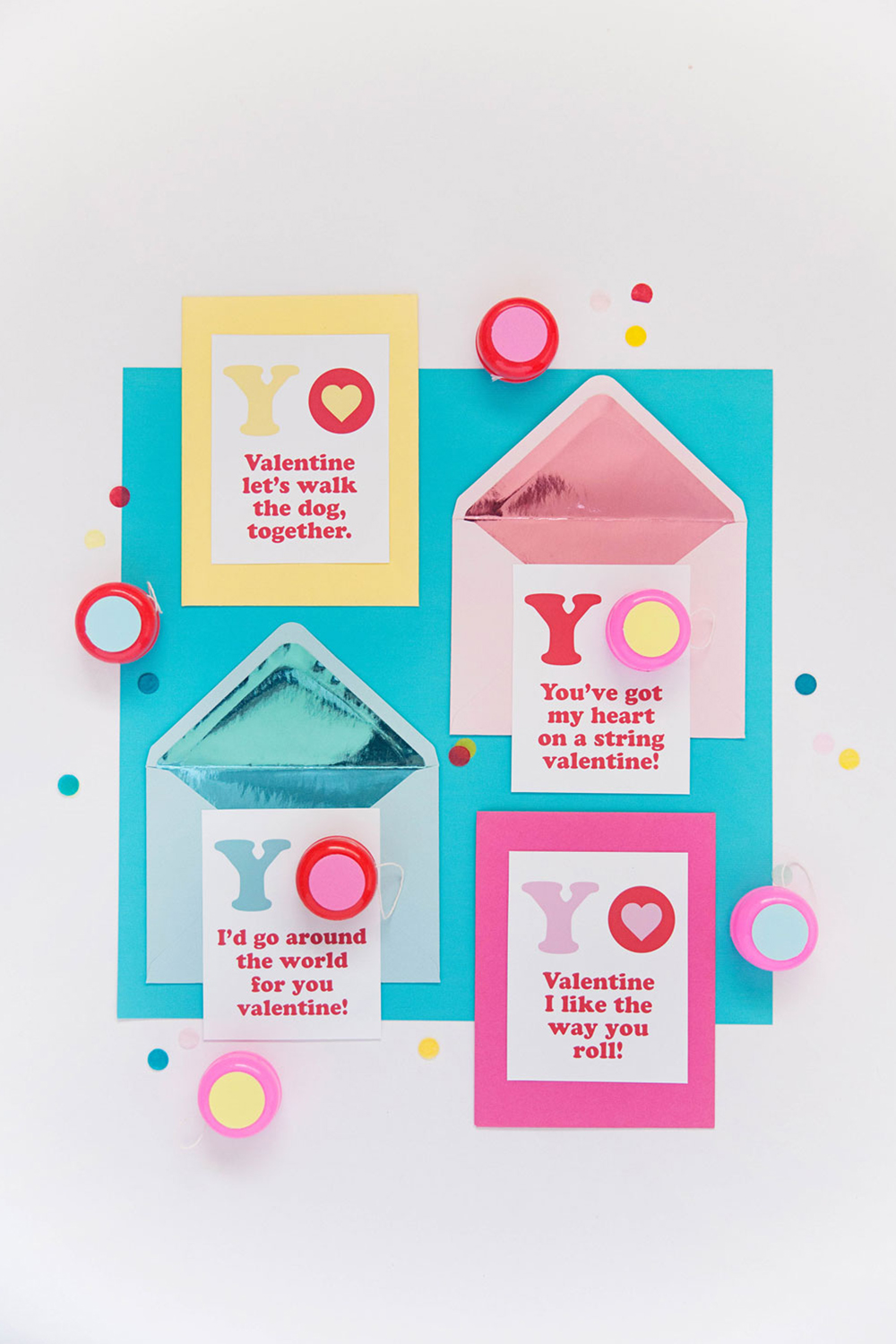 These clever and funny yo-yo valentines are the perfect non candy option his Holiday