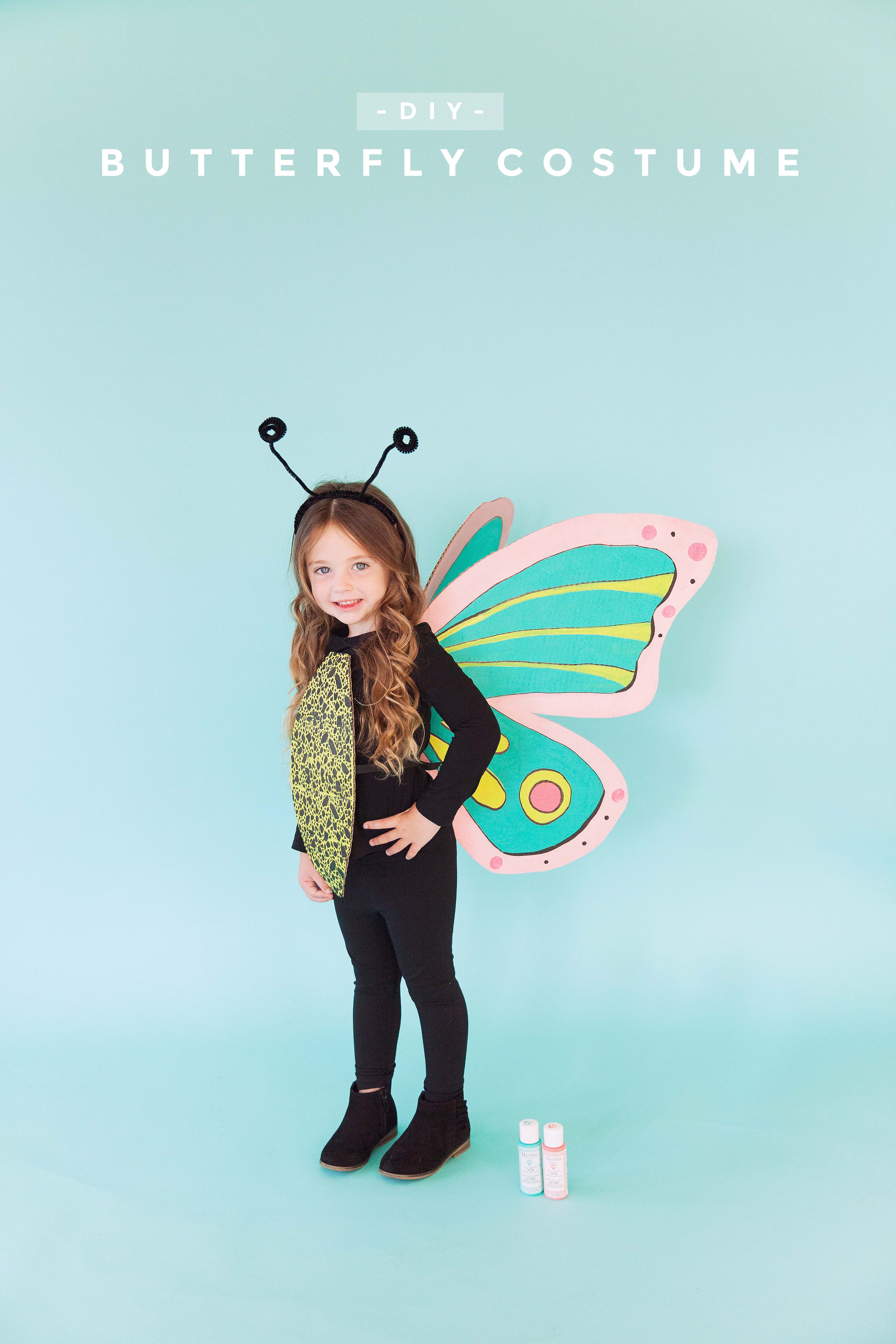 Learn how to make this fun and adorable DIY Butterfly Costume for Halloween.